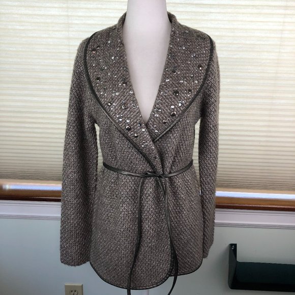 Chico's Gem Embellished Longline Cozy Cardigan Sweater Sparkly Quiet Luxury Glam - Picture 1 of 15